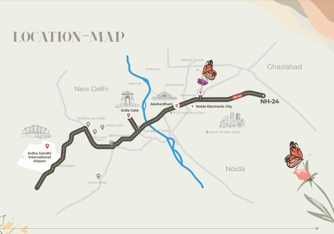 Prateek Grand Begonia Location Highlights Map
